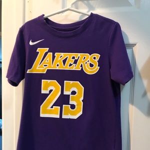 Nike Small Purple Lakers Lebron James kids shirt